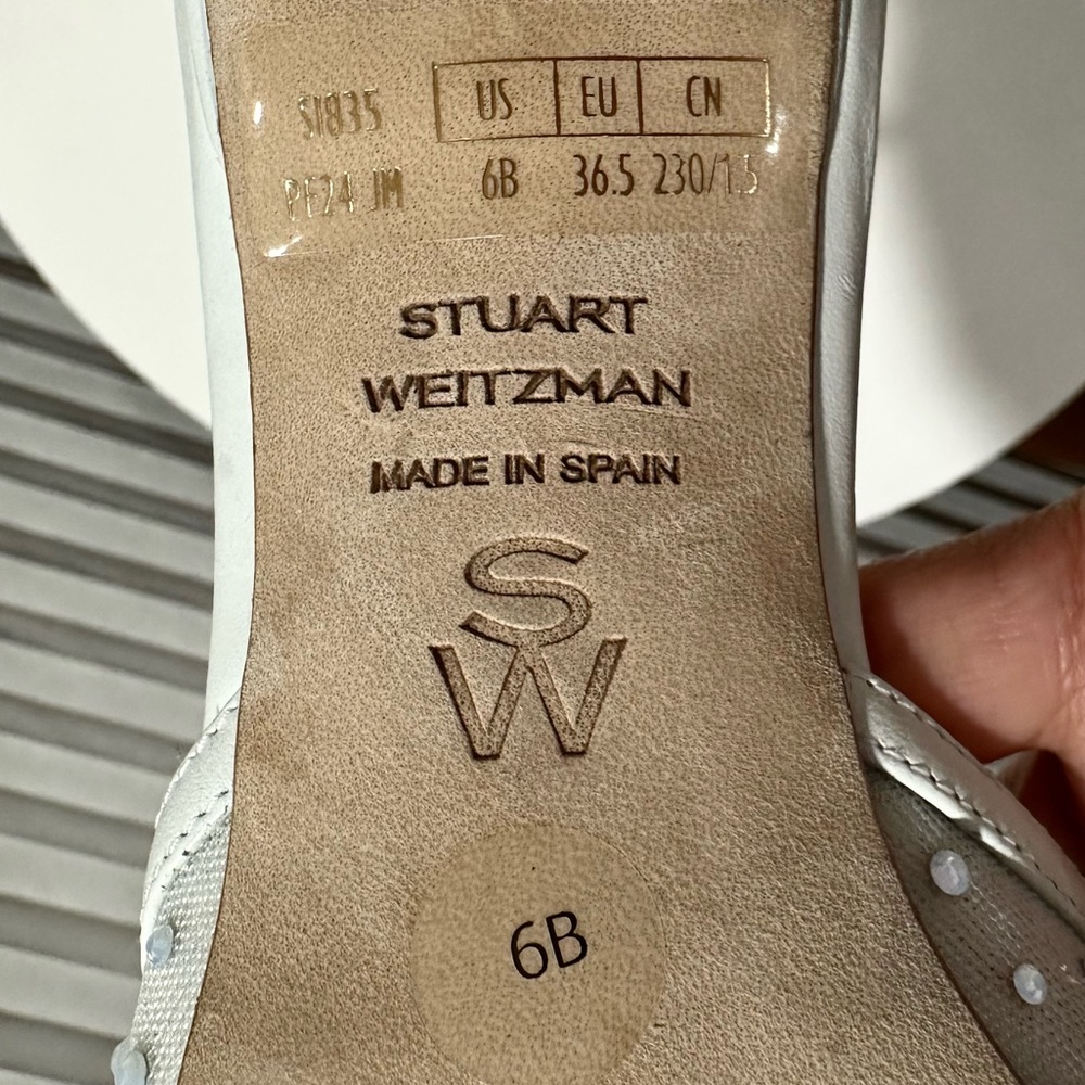 🌹STUART WEITZMAN 🌹 Nudistia Crystal Mesh Ankle-Strap Sandals Size: 6B - Picture 11 of 12